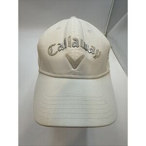 CAP HAT Callaway Perfomance Pro White Adjustable Golf‎  EMBOSSED SILVER WHITE